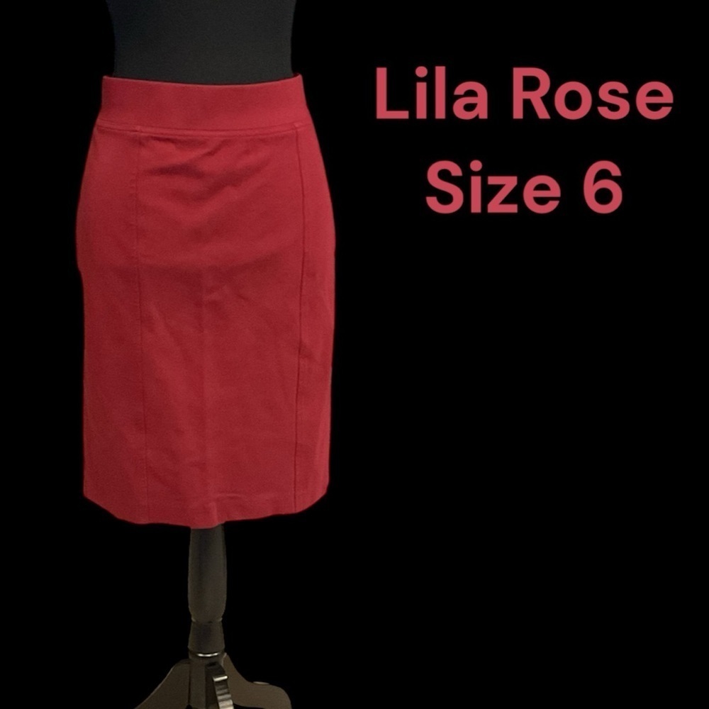 LILA ROSE SIZE 6 DEEP RED PENCIL SKIRT VERY GENTLY WORN